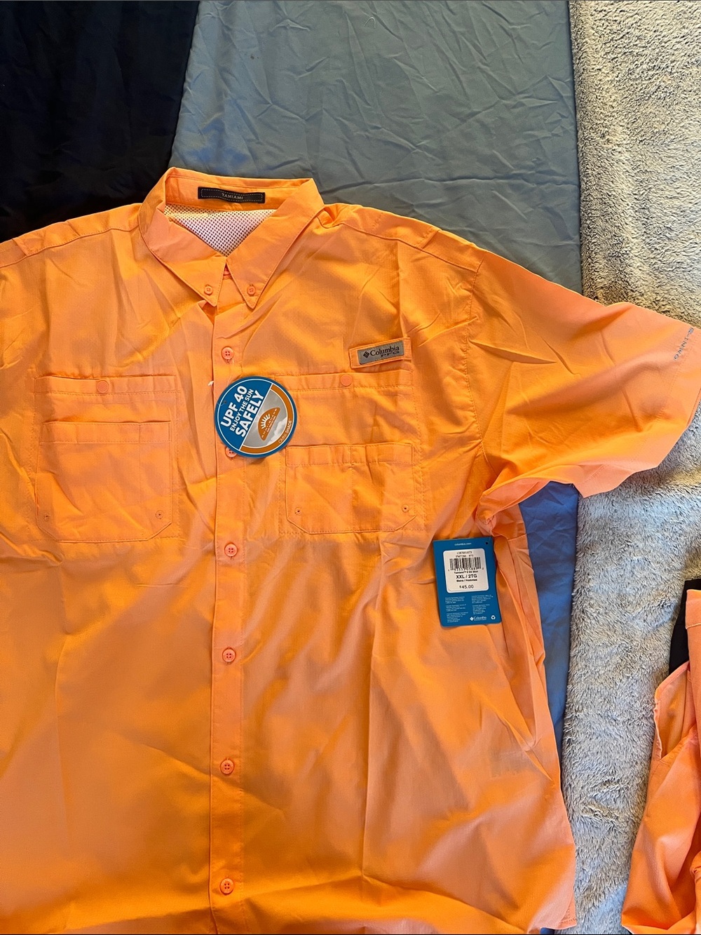 Columbia Tamiami PFG Men's Short Sleeve Fishing Shirt - Orange